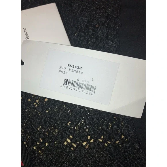 Sandro Dress Fidele Tie Neck Lace Mini Dress Line Black‎ Size 1 Small - Picture 3 of 9